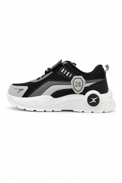 Ekonomik Ayakkabı Boys' Black Gray Sports Shoes Breathable Mesh Light Sole Ca...