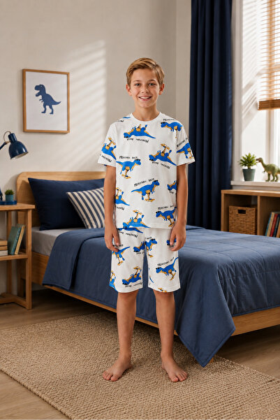 İsobel Kids Set de pijamale pentru băieți, cu imprimeu cu dinozauri, din țesă...