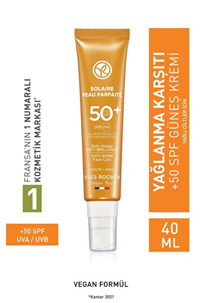 Yves Rocher Spf 50 Yüksek Korumalı Yağlanma Ve Leke Karşıtı Yüz Güneş Kremi/S...