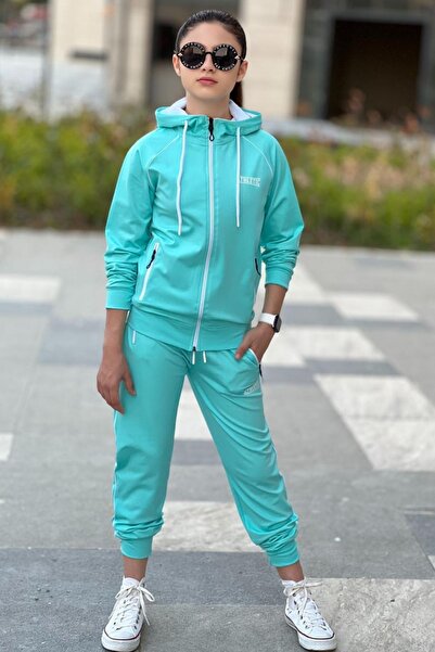 Pina Kids Girl's Scuba Atheletic Raglan Sleeve Hooded Diving Fabric Tracksuit...