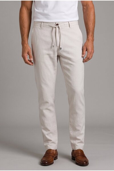 Bisse Taş Keten Jogger İpli Spor Pantolon