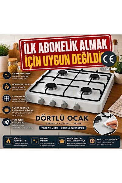 Genel Markalar İŞBİR DOĞALGAZ UYUMLU 4LÜ KALIN EMAYE MALZEME OCAK