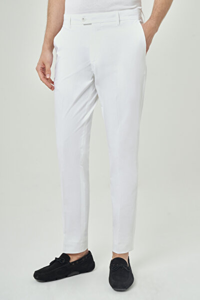 Bisse Men's White Sports Trousers with 4 Pockets