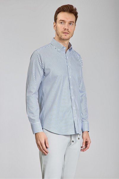 Bisse Gray Regular Fit Cotton Pocketless Shirt