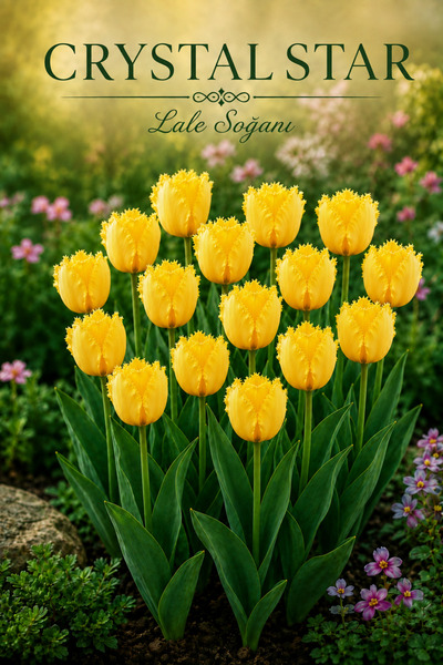 3A BOTANİK Crystal Star Lale Soğanı - 9/10 Kalibre – 3 Adet – 1. Sınıf Çiçek ...