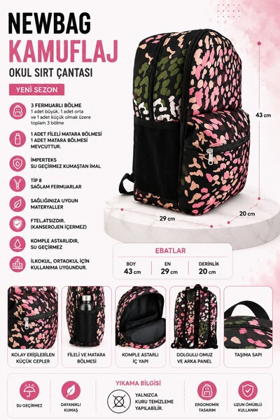 NewBag Camouflage School Backpack (New Season)