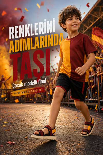 Ayakkabı Deryası Erkek Çocuk Spor Sandalet Numara Çift Cırt Cırtlı Hafif EVA ...