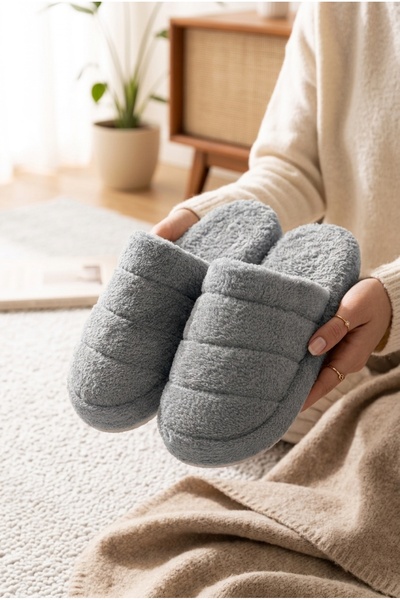 Moda Frato SMT-03 Closed Women's House Slippers Winter Slipper Non-Slip Sole