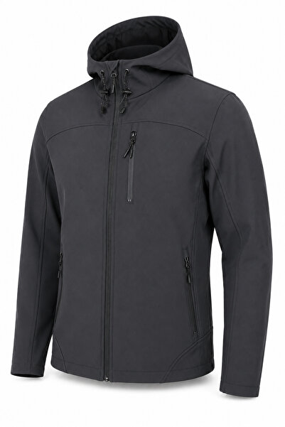 GHASSY CO Erkek İçi Polarlı Su ve Rüzgar Geçirmez Softshell Spor Mont