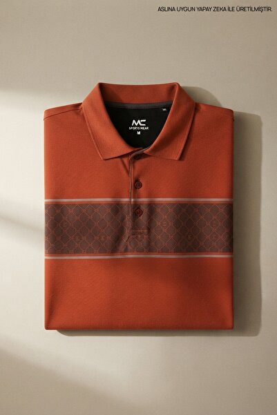 Maccali Tricou pentru bărbați, cu model, cu guler polo, cu dimensiuni mari