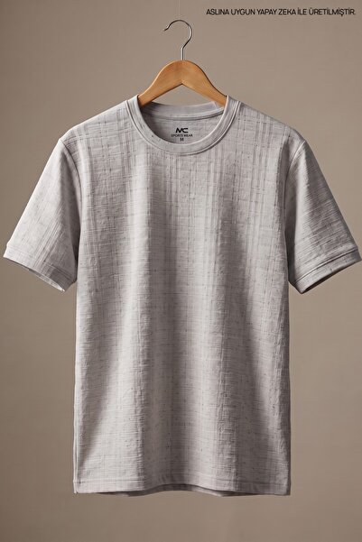 Maccali Ανδρικό μπλουζάκι Trend Relax Fit Με σχέδιο Grey Λινό