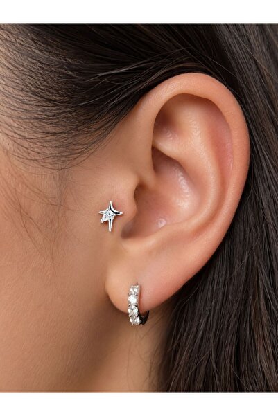 Arescollection 1 ADET ARKASI DÜZ TRAGUS HELİX UYUMLU PİERCİNG