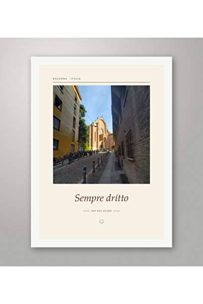 nediyonpasha Beyaz Çerçeveli Bologna İtalya Manzara Poster | Duvar Dekoru | F...