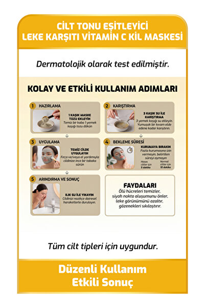 New Essentials Cilt Tonu Eşitleyici, Peeling Etkili Kil Maskesi 125 gr- (Ascorbic Acid & Curcumin)