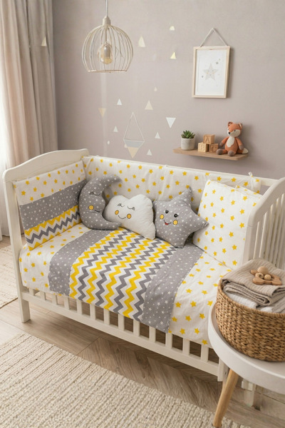 Kista Baby طقم نوم للأطفال من Yellow Zig Zag Park - طقم غطاء لحاف مقاس 70x110