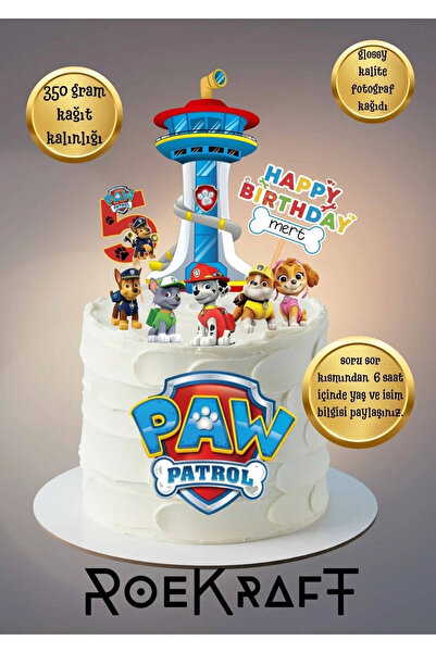 OEM Roekraft Paw Patrol konseptli doğum günü seti , Paw Patrol Pasta Süsü