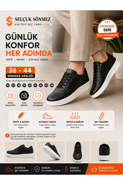 SELÇUK SÖNMEZ Siyah-beyaz Sneaker Spor Ayakkabı
