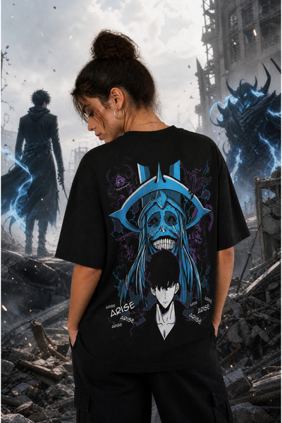 Ninkasiwear Solo Leveling Arise Anime Unisex Oversize 24/1 Pamuk Tişört - Öze...
