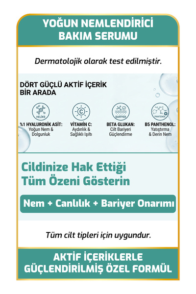 New Essentials Yoğun Nemlendirici Bakım Serumu ( Hyaluronic Acid Complex + B5+Beta Glukan)-30 ml