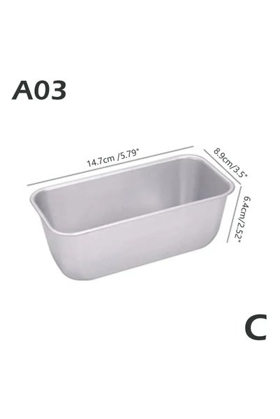 Choice قالب خبز مستطيل A03، مصنوع من الفولاذ الكربوني غير اللاصق، قالب كيك صغ...