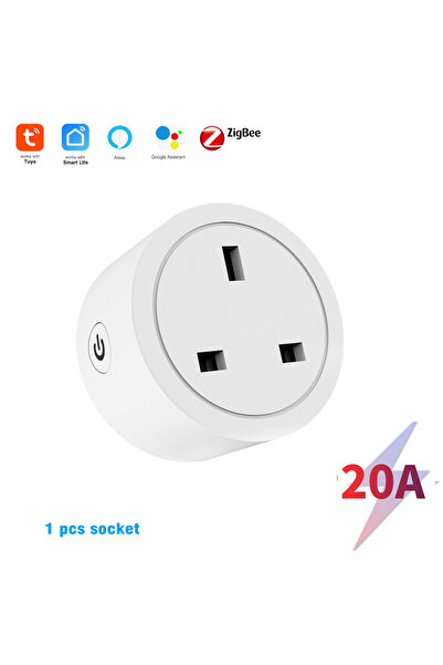 Choice4 100-240V UK 1 Zigbee-20A-1pcs Tuya Smart Plug UK, WiFi Zigbee Socket ...