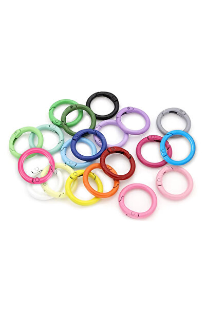 Choice 20Pcs 10- 50Pcs 24mm Round Spring O Rings Metal Carabiner Snap Buckle ...