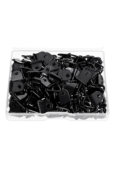 Choice 100Sets Black 100 Sets Picture Hangers with Screws Small Triangle Ring...