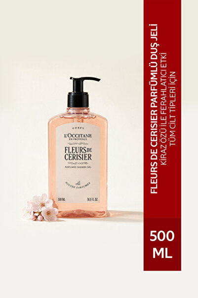 L'Occitane Fleurs de Cerisier Parfümlü Duş Jeli, Kiraz Özlü, 500 ml