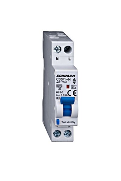 SCHRACK Întreruptor automat+dif., Tip A, C 16/003A,1+N un modul, 6kA