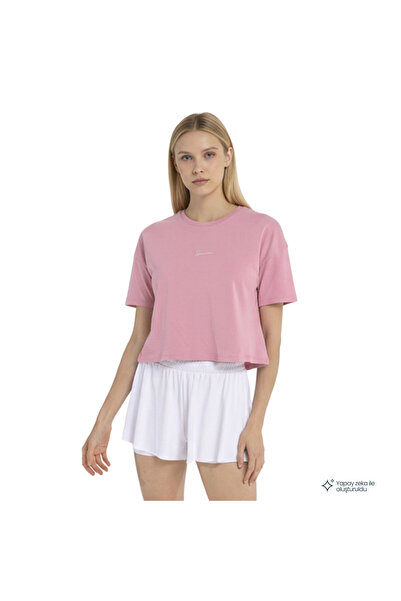Sportive Ube Kadın Pembe Günlük Stil T-Shirt 25YK015-PMBE