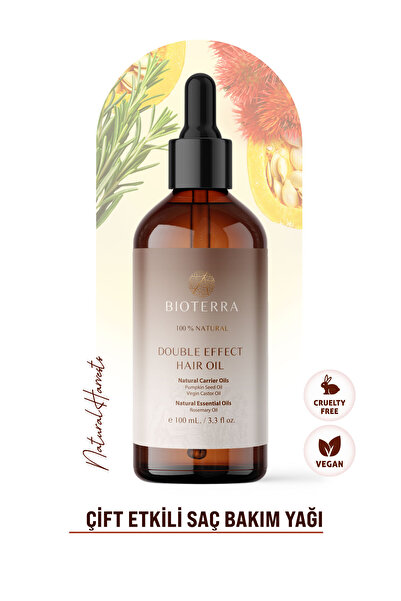 Bioterra Biberiye, Hint ve Kabak Çekirdeği Yağlı Çift Etkili Saç Bakım Yağı 1...