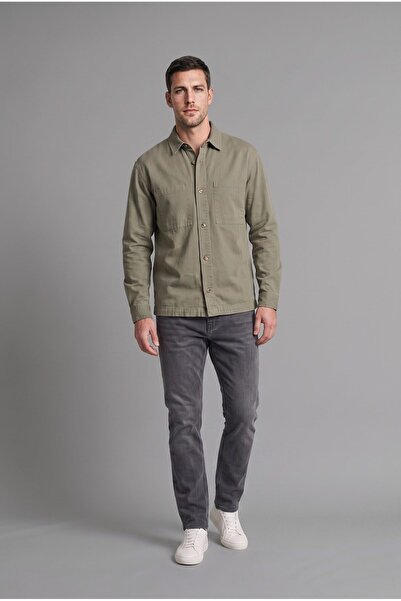 DeFacto Boxy Fit Polo Collar Double Pocket Cotton Long Sleeve Shirt H4590Ax26Au