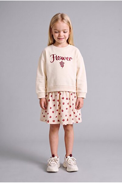 DeFacto Long Sleeve Floral Two-Piece Look Dress Baby Girl I3589A526Wn