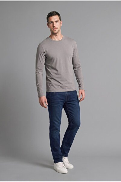 DeFacto 100% Cotton Regular Fit Crew Neck Contrast Detailed Long Sleeve Basic...