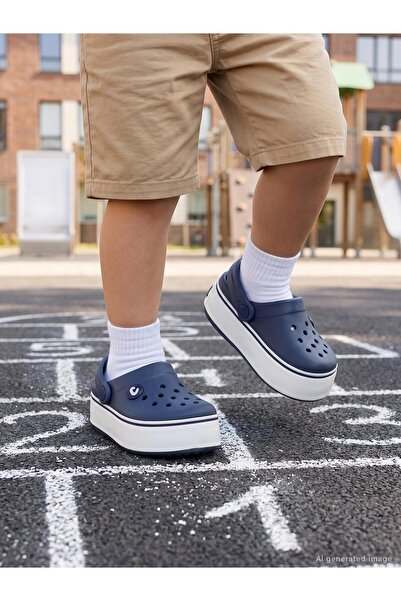 Civil Boys Boy's Wrapped Slippers, Size 26-30 - Navy Blue