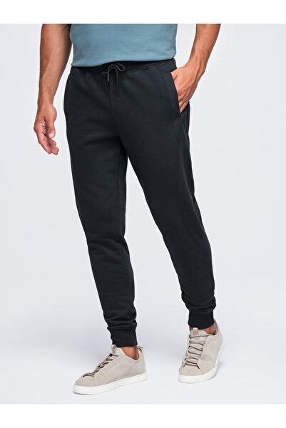 OMBRE Men's Joggers, Elastic Waist, Soft Finish OM-PABS-0174 Černá