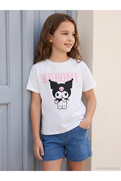 kuromi Tricou pentru copii de 10-13 ani - Alb murdar