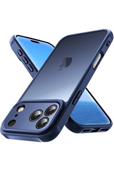 Choice11 غطاء هاتف فاخر شفاف مصقول باللون الأزرق لآيفون 17 برو، متوافق مع آيف...