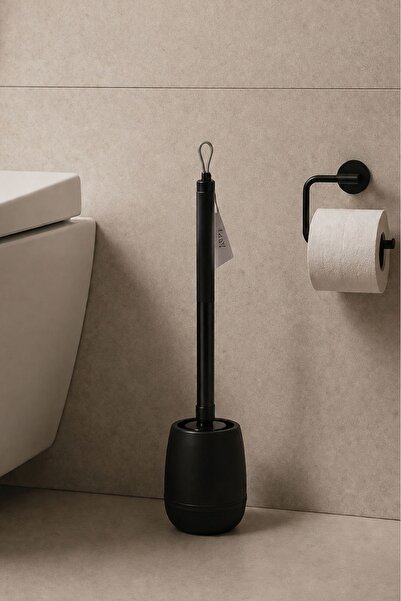 VICHY Mat crna luksuzna četka za toalet sa silikonskom glavom i modernom WC č...