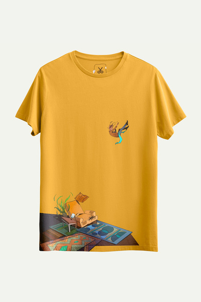 KAFT Yellow Men's Regular T-Shirt - 100% Cotton |   (Woolgather)