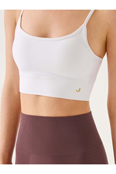 Jerf Gela Ayar Askılı Sport Bra Beyaz