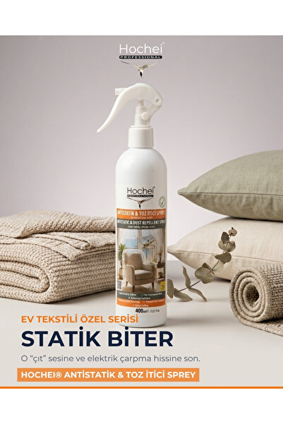 Hochei Antistatik & Toz İtici Sprey - Ev Tekstili Özel Serisi - 400 ml