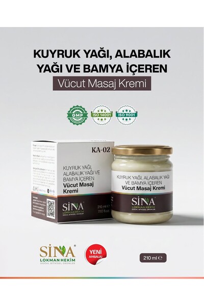 SİNA LOKMAN HEKİM Kuyruk Yağı ,Alabalık Yağı & Bamya Özlü Yoğun Vücut Masaj K...