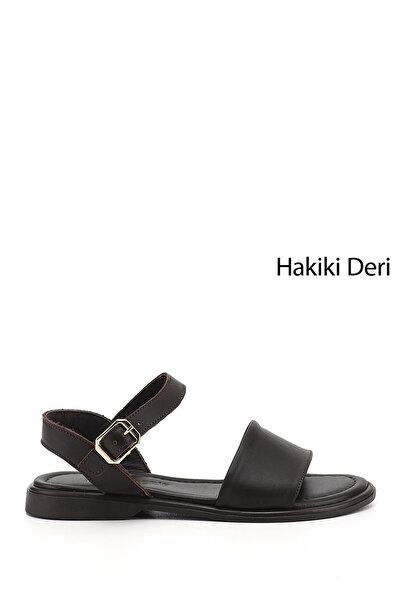 GÖNDERİ(R) Kadın Kahve Antik Bilek Bağlı Hakiki Deri Sandalet