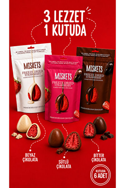 Miskets Kurutulmuş Çilek Deneme Paketi 80 gr x 6 Adet