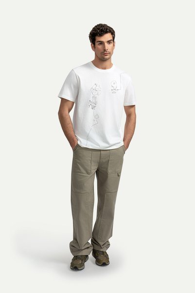 KAFT Tricou alb pentru bărbați, croială normală - 100% bumbac |   (Plania)