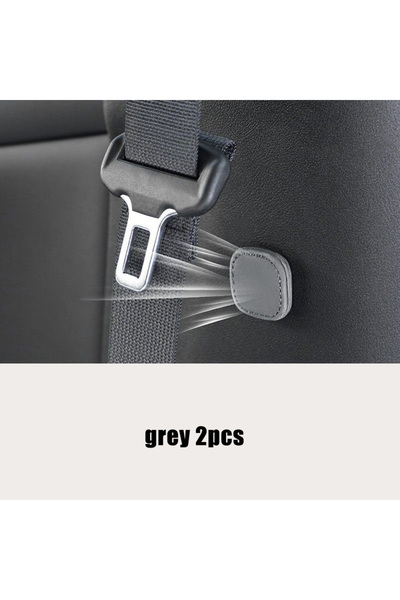 Choice GREY 2PCS Magnetic Car Seat Belt Holder Fixing Clip Pu Leather Seatbel...