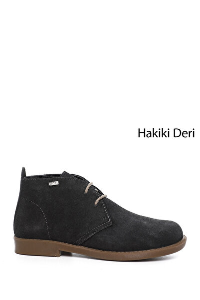 GÖNDERİ(R) Women's Anthracite Suede Rubber Sole Genuine Leather Boots