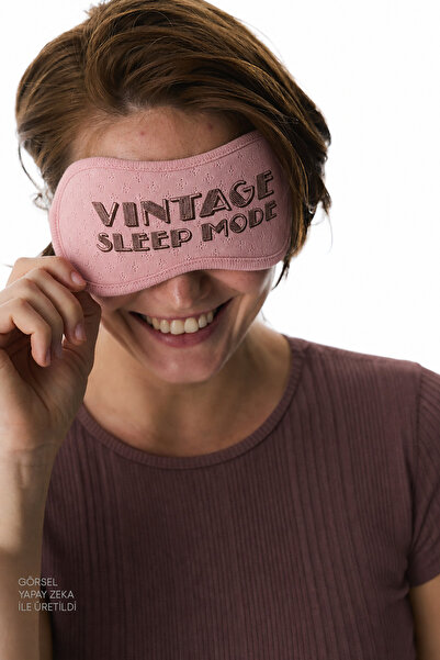 Penti Pembe Sleep Mode Slogan Desenli Uyku Gözlüğü