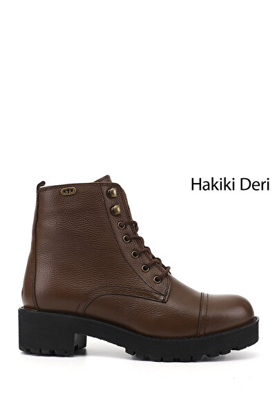 GÖNDERİ(R) Women/Girls Coffee Floater Zippered Rubber Sole Genuine Leather Boots